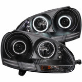 ANZO For Volkswagen Jetta 2006 2007 2008 2009 Projector Headlight w/ Halo Black | CCFL (TLX-anz121345-CL360A72)