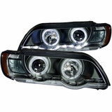 ANZO For BMW X5 2000-2003 Projector Headlights w/ Halo Black | (TLX-anz121398-CL360A70)