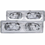 ANZO For Chevy K2500 Suburban 1992-1999 Crystal Headlights Chrome w/ Low - Brow | (TLX-anz111300-CL360A87)