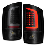 ANZO For Dodge Ram 1500 2002-2006 Tail Lights LED w/ Light Bar Black Housing | Clear Lens (TLX-anz311368-CL360A70)