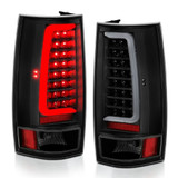 ANZO For Chevy Suburban 1500 2007-2014 Tail Lights LED Plank Style Black | w/Clear Lens (TLX-anz311321-CL360A73)