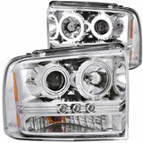 ANZO For Ford Excursion 2005 Projector Headlights w/ Halo Chrome w/ LED Strip | CCFL 1pc (TLX-anz111118-CL360A70)