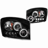 ANZO For Dodge Ram 1500 2006-2008 Projector Headlights w/ Halo Black | (TLX-anz111209-CL360A70)
