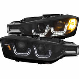 ANZO For BMW 335i GT xDrive 2014 2015 Projector Headlights w/ U-Bar Black | (TLX-anz121504-CL360A73)