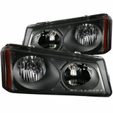 ANZO For Chevy Silverado 1500/3500 Classic 2007 Crystal Headlights Black | (TLX-anz111009-CL360A73)