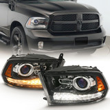 ANZO For Dodge Ram 1500 09-18 Projector Headlight Plank Style Switchback Black | 111439 (TLX-anz111439-CL360A70)
