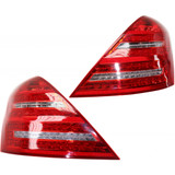 For Mercedes-Benz S400 / S550 / S600 S63 AMG / S65 AMG Tail Light Assembly 2010 11 12 2013 Driver and Passenger Side Pair / Set | Sedan | MB2800133 + MB2801133 | 2218201364 + 2218201464 (PLX-M0-USA-REPBZ730102-U-CL360A70)