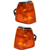 For Volvo WCA/WIA Heavy Duty Truck Turn Signal Light 1996 1997 Driver and Passenger Side Pair / Set | Amber Lens | WH2551100 + WH2550100 | 1114975 + 1114976 (PLX-M0-USA-REPV106914-HD-CL360A70)