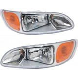 For Peterbilt 387 Headlight Assembly 2000-2011 Driver and Passenger Side Pair / Set | Halogen | 8885404 + 8885403 | 1609190L + 1609190R (PLX-M0-USA-REPP100164-HD-CL360A70)