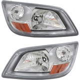 For Hino 258 / 268 / 338 Headlight 2006-2017 Driver and Passenger Side Pair / Set | Halogen | w/o Bulbs | 81150E0530 + 81110E0530 (PLX-M0-USA-RH10010004-HD-CL360A72)