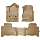 Husky Liners For Chevy Suburban 2015-2020 WeatherBeater Floor Liners Tan | Front & 2nd Seat (TLX-hsl99213-CL360A70)