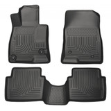 Husky Liners For Mazda 3 2014-2018 Floor Liners WeatherBeater | Front | 2nd Row | Black | Hatchback/Sedan (TLX-hsl98651-CL360A70)