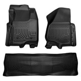 Husky Liners For F-350 Super Duty 2011 2012 -WeatherBeater Floor Liners Combo | Black (TLX-hsl98711-CL360A70)
