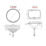 Rigid-Industries Round Headlight For Amphicar 770 1961-1967 | 7in | Set of 2 | Non JK