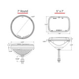 Rigid-Industries Round Headlight For Arnolt-Bristol Deluxe 1954-1960 | 7in | Single