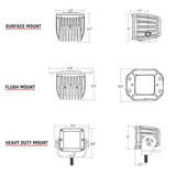 Rigid-Industries Driving Beam Lights | Pair | LED | D-Series Pro | Flush Mount