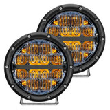 Rigid-Industries Off Road Fog Light Drive Beam | Pair | 360-Series | 6in | LED | Amber Backlight