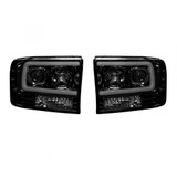 Recon Projector Headlights For Ford F-250/F-350 Super Duty 1999-2004 w/Ultra High Power Smooth OLED Halos & DRL | Smoked/Black