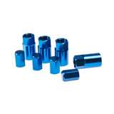 Wheel Mate TPMS Valve Stem Cover | Set of 4 Covers and 4 Valve Caps Per Pack | Aluminum | Blue Anodize