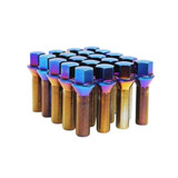 Wheel Mate Lug Bolt | Mevius Series | M14x1.50 | 50mm | 17mm Hex | 60 Deg Tap | Set of 20 | Cone Seat | Blue Neon