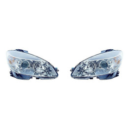 CarLights360: For Mercedes-Benz C350 Headlight 2008 2009 2010 2011 Pair Driver and Passenger Side Chrome DOT Certified For MB2502163 | MB2503163 (PLX-M1-339-1130L-AFN-CL360A4)