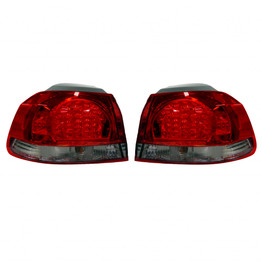 For Volkswagen Golf 2010 2011 Tail Light Unit Driver and Passenger Side | Pair | LED Type | Red/Smoke Lens For VW2811108 (CLX-M1-340-1930FXUSVSR)