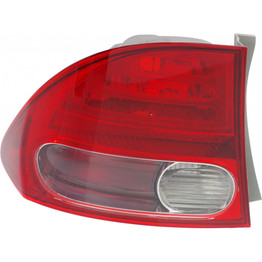 CarLights360: For Honda Civic Tail Light Assembly 2006 2007 2008 Driver Side Sedan CAPA Certified For HO2800166 (CLX-M0-11-6166-01-9-CL360A1)