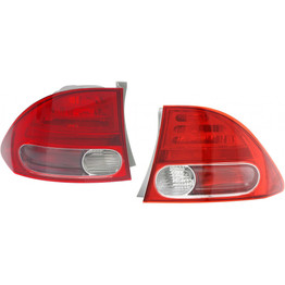 CarLights360: For 2006 2007 2008 Honda Civic Tail Light Assembly Driver and Passenger Side CAPA Certified  - Replaces HO2800166 (Vehicle Trim: Sedan; ELECTRIC/GAS) (PLX-M0-11-6166-01-9-CL360A1)