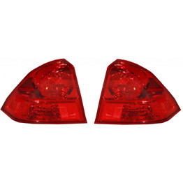 CarLights360: For 2003 2004 2005 Honda Civic Tail Light Assembly Driver and Passenger Side CAPA Certified  - Replaces HO2800153 (Vehicle Trim: Sedan; JAPAN BUILT, USA/CANADA BUILT) (PLX-M0-11-5878-01-9-CL360A1)
