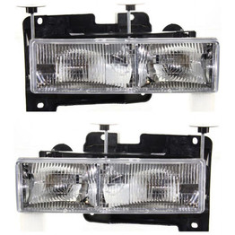 For 1992-1994 Chevy Blazer Headlight Driver and Passenger Side DOT Certified Bulbs Included GM2503101 GM2502101 - Replaces 15034930 15034929 ;w/composite headlamps (PLX-M0-20-1668-00-1)