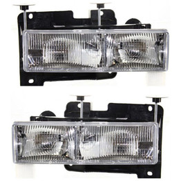 CarLights360: For 1998 1999 2000 Chevy GMC C35 Headlight Assembly Driver and Passenger Side DOT Certified Rectangle Form w/Bulbs - Replaces GM2503101 GM2502101 (PLX-M0-20-1668-00-1-CL360A3)