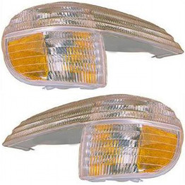 For 1995-2001 Ford Explorer Pair Driver and Passenger Side Turn Signal / Side Marker Light DOT Certified Lens and Housing Only FO2521130 FO2520130 - Replaces F67Z 13200 AA F67Z 13201 AA ; (PLX-M0-18-3154-01-1)