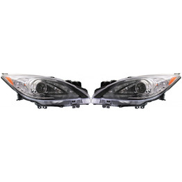 For Mazda 3 Headlight Assembly 2010-2013 Pair Driver and Passenger Side | w/o Bulbs and Ballast | MA2518149 (PLX-M1-315-1139LMUSHD2)