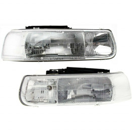For Chevy Silverado 1500/Suburban 1500/Tahoe Headlight 1999 00 01 2002 Pair Driver and Passenger Side | GM2502187 + GM2503187 (PLX-M1-331-1182L-AS)