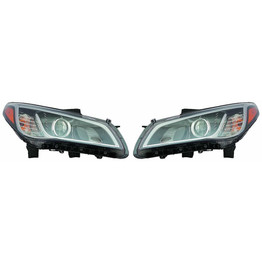 CarLights360: For Hyundai Sonata Headlight Assembly 2015 2016 2017 Pair Driver and Passenger Side Black Housing DOT Certified HY2502201 | HY2503201 (PLX-M1-320-1153L-AFN2-CL360A1)