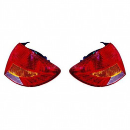 CarLights360: For Kia Rio Tail Light 2002 Pair Driver and Passenger Side w/ Bulbs Replaces KI2800112 + KI2801112 (PLX-M1-322-1909L-AS-CL360A1)