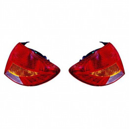 CarLights360: For Kia Rio Tail Light 2002 Pair Driver and Passenger Side w/ Bulbs Replaces KI2800112 + KI2801112 (PLX-M1-322-1909L-AS-CL360A1)