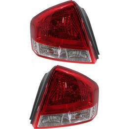 CarLights360: For Kia Spectra Tail Light 2007 2008 Pair Driver and Passenger Side w/ Bulbs Replaces KI2800132 + KI2801132 (PLX-M1-322-1926L-AS-CL360A1)