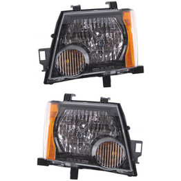 CarLights360: For Nissan Xterra Head Light 2008 09 10 2011 Pair Driver and Passenger Side (Black Housing) (DOT Certified) Replaces NI2502189 + NI2503189 (PLX-M1-314-1160L-AF2-CL360A1)