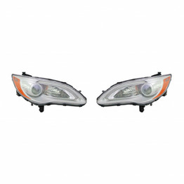 CarLights360: For Chrysler 200 Headlight 2011 12 13 2014 Pair Driver and Passenger Side | w/ Bulbs | DOT Certified | CH2518140 + CH2519140 (PLX-M1-332-1192L-AF1-CL360A1)
