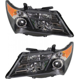 CarLights360: For Acura MDX Headlight 2007 2008 2009 Pair Driver and Passenger w/o bulbs and ballast (Black Housing) Replaces AC2518111 + AC2519111 (PLX-M1-326-1102L-USH2-CL360A1)