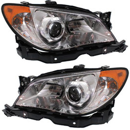CarLights360: For Subaru Impreza Headlight 2007 Pair Driver and Passenger Side w/ Bulbs CAPA Certified Replaces SU2502137 + SU2503137 (PLX-M1-319-1117L-AC1-CL360A1)