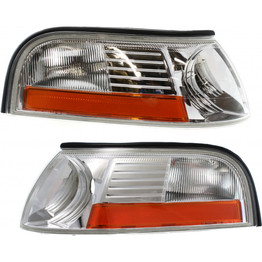 CarLights360: For Mercury Grand Marquis Signal Corner Light 2003 2004 2005 Pair Driver and Passenger Side Chrome Replaces FO2520171 | FO2521171 (PLX-M1-330-1564L-US1-CL360A1)
