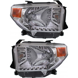 For Toyota Tundra 2014-2016 Headlight Assembly SR/SR5/Limited Halogen W/Level Adjuster Pair Driver and Passenger Side (DOT Certified) TO2502219, TO2503219 (PLX-M1-311-11D8LMAFM)