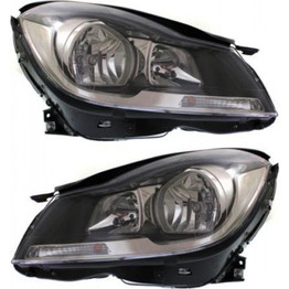 CarLights360: For Mercedes-Benz C350 Headlight 2012 2013 2014 2015 Pair Driver and Passenger Side Black Housing DOT Certified For MB2502186 | MB2503186 (PLX-M1-339-1135L-AF2-CL360A2)