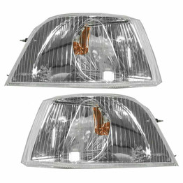 CarLights360: For Volvo S40 Signal Corner Light 2001 02 03 2004 Pair Driver and Passenger Side | Chrome | w/ Bulbs | DOT Certified | VO2520109 + VO2521109 (PLX-M1-372-1510L-AF1-CL360A1)
