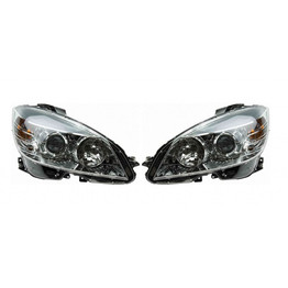 CarLights360: For Mercedes-Benz C230 Headlight 2008 2009 Pair Driver and Passenger Side Chrome CAPA Certified For MB2502163 | MB2503163 (PLX-M1-339-1130L-ACN-CL360A1)