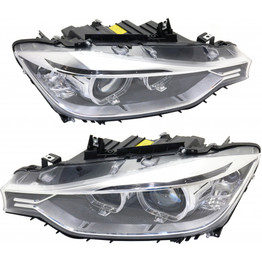 For BMW 3 Series Headlight Assembly Unit 2012-2015 Pair Driver and Passenger Side | Sedan | F30 | HID Type | w/o Adaptive Headlight | w/o Bulbs & Ballast (PLX-M1-343-1139LMUSHM2)