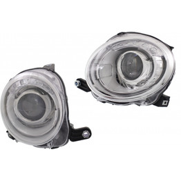 CarLights360: For Fiat 500 Headlight 2012-2018 Pair Driver and Passenger Side | w/ Bulbs | FI2502100 + FI2503100 (PLX-M1-360-1101L-AS-CL360A1)