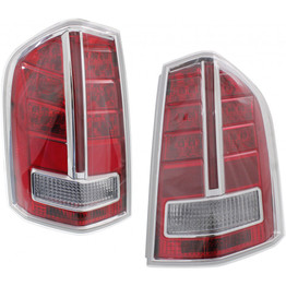 CarLights360: For Chrysler 300 Tail Light 2011 2012 Pair Driver and Passenger Side (Chrome) DOT Certified For CH2800200 + CH2801200 (PLX-M1-332-1962L3AF-CL360A1)